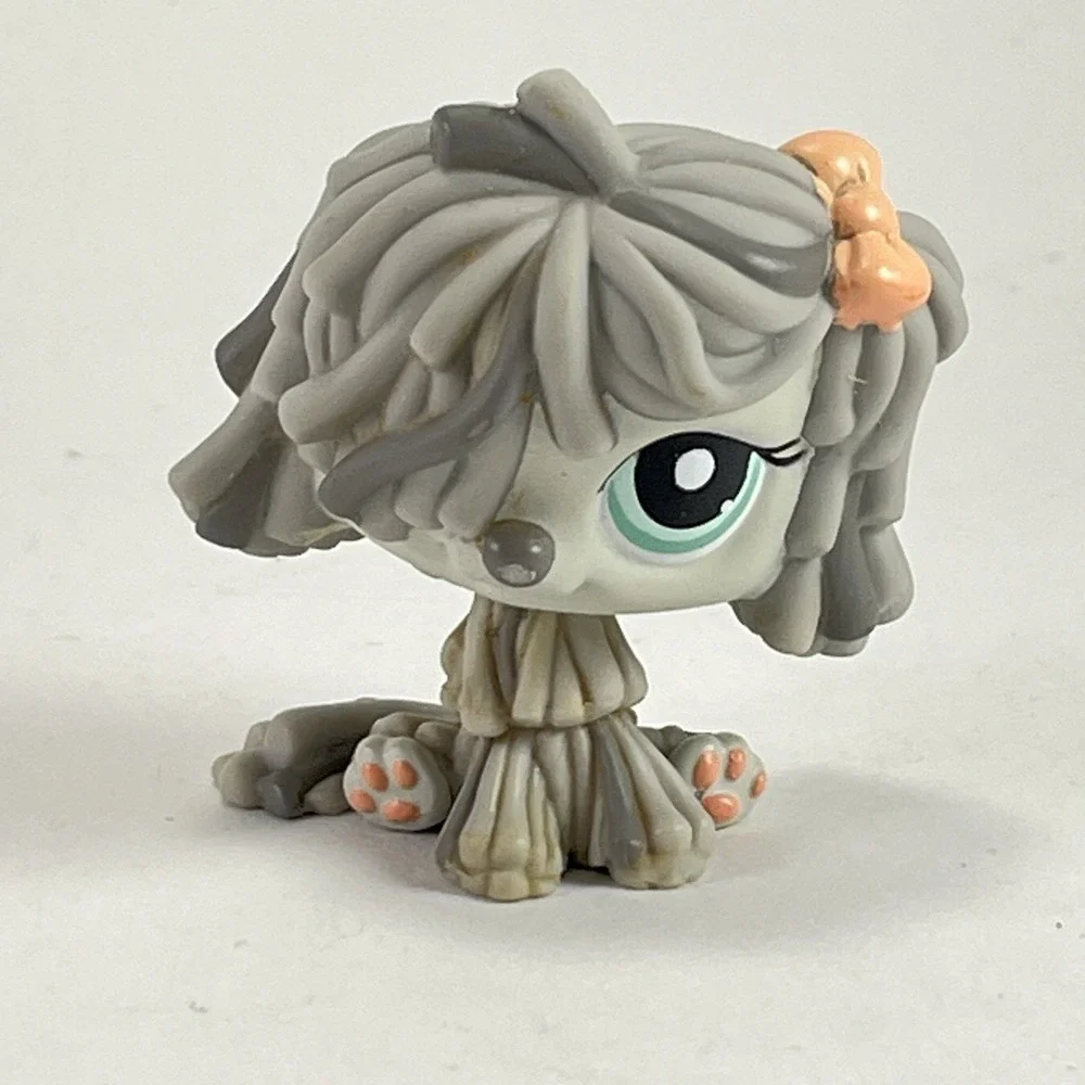 Littlest Pet Shop #1458 Komondor Gray Shaggy Mop Sheepdog Kids LPS Vintage